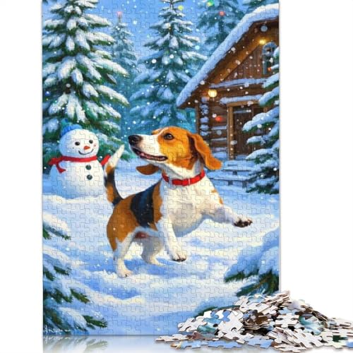 Beagle Puzzle, kreative Spiele, Premium-Puzzle aus Karton, für Frauen und Männer, Geburtstagsgeschenk, 1000 Teile (38 x 26 cm) von QBIREX