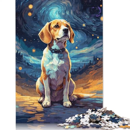 Beagle Sternennacht 1000-teiliges Puzzle, ab 18 Jahren, Lernspiele, Puzzles für Erwachsene, für Frauen, für Kinder ab 12 Jahren, 1000 Teile (75 x 50 cm) von QBIREX