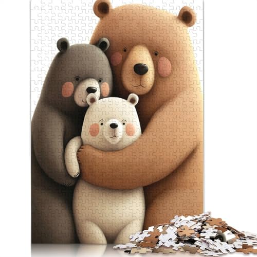 Bear Family Puzzle 1000 Teile Schwer Puzzle Spielzeug Lernspiel Impossible Herausforderung Spielzeug Für Erwachsene Kinder 300pcs (40x28cm) von QBIREX