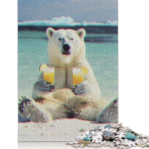 Bear Relax Puzzle 1000-teilige Schwer Puzzle Spielzeug Lernspiel Impossible Herausforderung Spielzeug Für Erwachsene Kinder 1000pcs (75x50cm) von QBIREX
