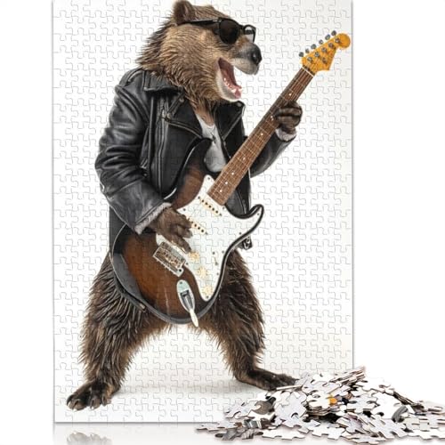 Beaver Guitar Puzzle 520 Teile Schwer Puzzle Spielzeug Lernspiel Impossible Herausforderungsspielzeug Für Erwachsene Und Kinder Ab 14 Jahren 520pcs (52x38cm) von QBIREX