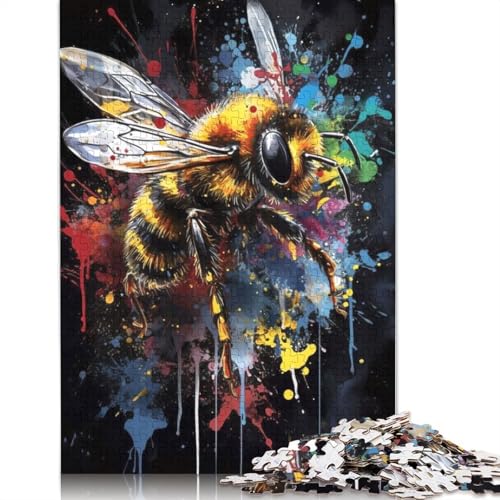 Bee Painting Puzzle 520 Teile Schwer Puzzle Spielzeug Lernspiel Impossible Herausforderungsspielzeug Für Erwachsene Und Kinder Ab 12 Jahren 520pcs (52x38cm) von QBIREX