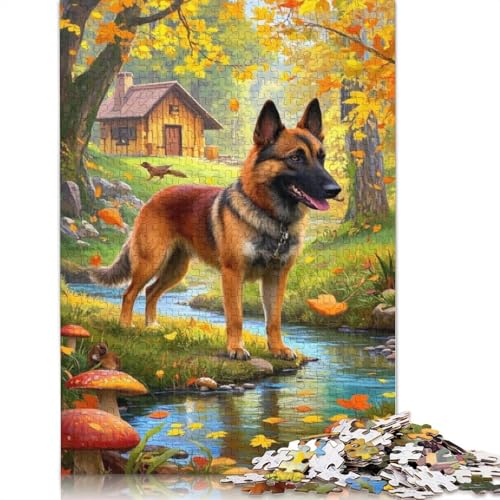 Belgian Malinois Puzzle 1000 Teile Schwer Puzzle Spielzeug Pädagogisches Spiel Impossible Herausforderungsspielzeug Für Erwachsene Und Kinder in Bewährter 1000pcs (38x26cm) von QBIREX