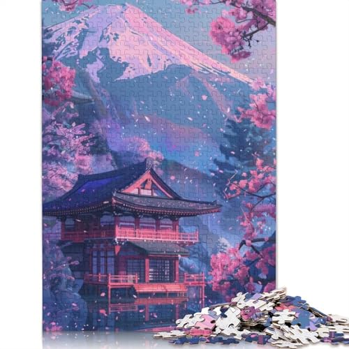 Berg-Japan-Malpuzzle, Denksportaufgabe, rechteckiges Papierpuzzle für Erwachsene und Teenager, 1000 Teile (75 x 50 cm) von QBIREX