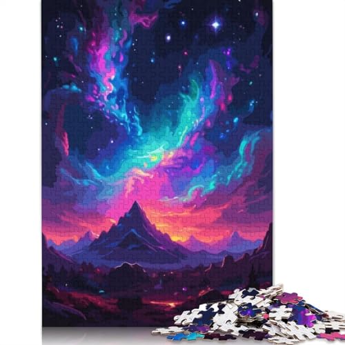 Berg- und Himmel-Puzzle, Premium-Puzzle aus 100% recyceltem Kartonpapier, rechteckig, für Damen und Herren, einzigartiges Geschenk, 1000 Teile (26 x 38 cm) von QBIREX