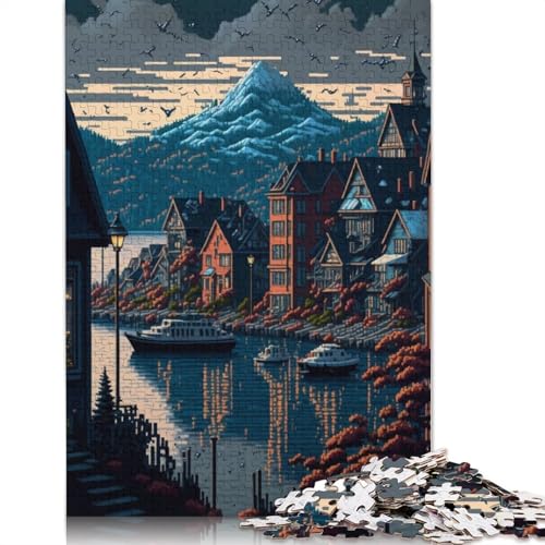 Bergen Pixel Art Puzzle 1000-teilige Schwer Puzzle Spielzeug Pädagogisches Spiel Impossible Herausforderung Spielzeug Für Erwachsene Und Kinder Ab 14 Jahren 1000pcs (75x50cm) von QBIREX