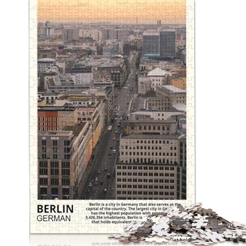 Berlin-Puzzle 1000 Teile für Erwachsene, Holzpuzzle, Gehirntraining, Herausforderung, Spiel, Unterhaltung, Geschenke, Teenager, Familienaktivität (38 x 26 cm) von QBIREX