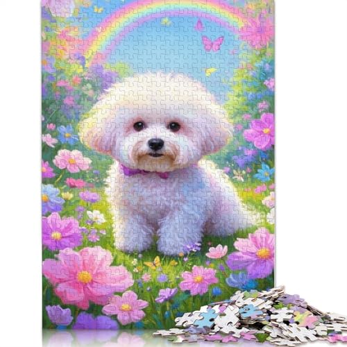 Bichon Frise Puzzles 1000 Teile Schwer Puzzle Spielzeug Lernspiel Impossible Herausforderung Spielzeug Für Erwachsene Und Kinder in Bewährter 1000pcs (75x50cm) von QBIREX