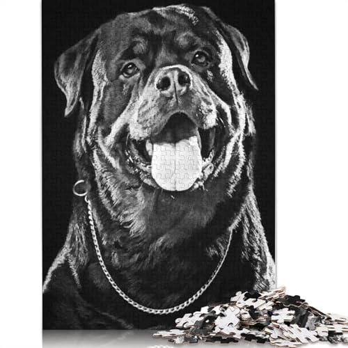 Black Dog Puzzle, Dekompressionsspielzeug, rechteckiges Papierpuzzle für Kinder und Erwachsene ab 12 Jahren, 1000 Teile (26 x 38 cm) von QBIREX