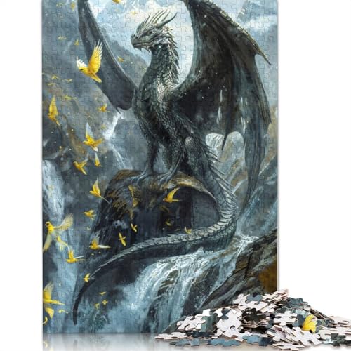Black Dragon Sovereign Puzzle, rechteckig, aus Pappe, Geschenk für Kinder ab 12 Jahren, 1000 Teile (75 x 50 cm) von QBIREX