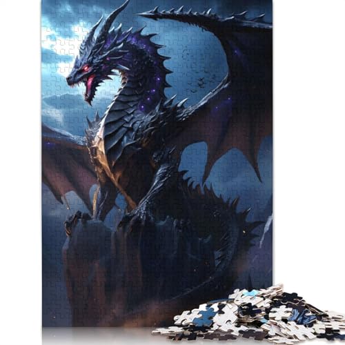 Black Elder Dragon 520 Puzzles für Erwachsene, entspannendes Herausforderungsspielzeug, schwierige Puzzles für Kinder ab 12 Jahren, 520 Teile (52 x 38 cm) von QBIREX