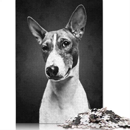 Black Face Dog Puzzle DIY Spiel Papier Rechteckiges Puzzle für Jungen oder Mädchen Geburtstagsgeschenk 1000 Teile (26x38cm) von QBIREX