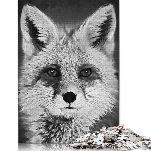 Black Fox Puzzle, Dekompressionsspielzeug, rechteckiges Papierpuzzle für Kinder und Erwachsene ab 12 Jahren, 1000 Teile (75 x 50 cm) von QBIREX