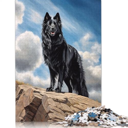 Black Old German Shepherd Puzzle 1000 Teile Schwer Puzzle Spielzeug Lernspiel Impossible Herausforderung Spielzeug Für Erwachsene Kinder 1000pcs (75x50cm) von QBIREX