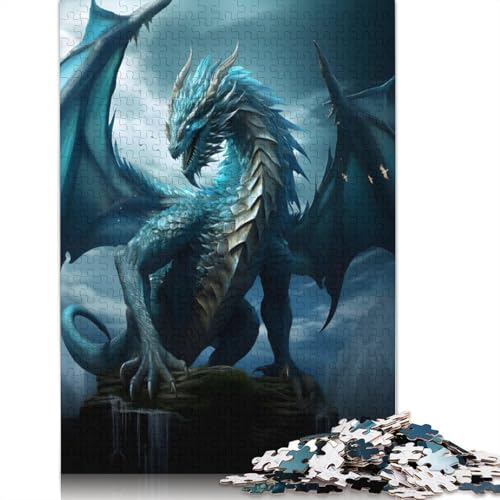 Blauer Wasserdrache, 1000-teiliges Puzzle, interessanter Stressabbau, Beste Puzzles für Kinder ab 12 Jahren, 1000 Teile (75 x 50 cm) von QBIREX