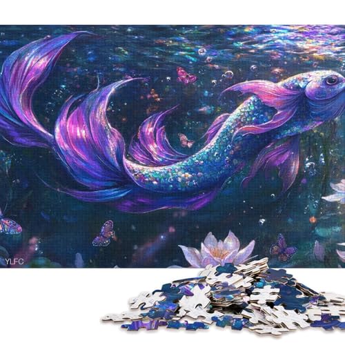Blauschwanzfisch-Puzzle, Familienspaß, rechteckiges Papierpuzzle für Kinder und Erwachsene ab 12 Jahren, Geburtstagsgeschenk, 38 x 26 cm, 1000 Teile Blauschwanzfisch-Puzzle, Familienspaß, rechteckiges Papierpuzzle für Kinder und Erwachsene ab 12 Jahren, Geburtstagsgeschenk, 38 x 26 cm, 1000 Teile von QBIREX