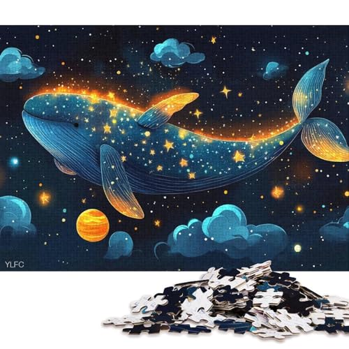 Blauwal-Puzzle, hochwertiges, 100% recyceltes Papppapier, rechteckiges Puzzle für Jungen oder Mädchen, 70 x 50 cm, 1000 Teile von QBIREX