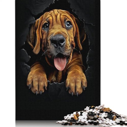 Bloodhound Dog Puzzles 1000 Teile Schwer Puzzle Spielzeug Pädagogisches Spiel Impossible Herausforderungsspielzeug Für Erwachsene Kinder 1000pcs (75x50cm) von QBIREX