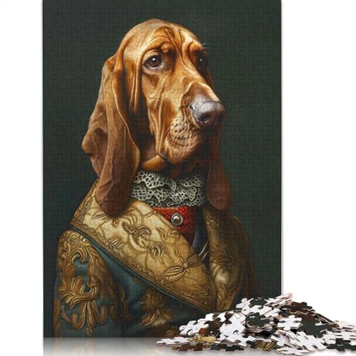 Bloodhound Dog Renaissance 520-teiliges Puzzle, Lernspiele, Puzzles für Erwachsene für Frauen, für Kinder ab 12 Jahren, 520 Teile (52 x 38 cm) von QBIREX