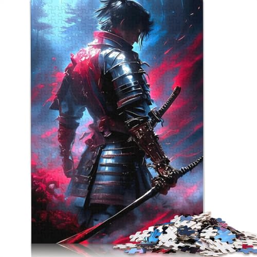 Blue Dark Samurai-Puzzle für Erwachsene, 1000 Teile, anspruchsvolle Familienspiele, Denksportaufgaben für Kinder ab 12 Jahren, 1000 Teile (75 x 50 cm) von QBIREX