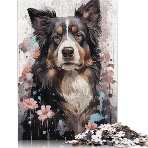 Border Collie Charm Puzzles 1000 Teile Schwer Puzzle Spielzeug Lernspiel Impossible Herausforderung Spielzeug Für Erwachsene Kinder 1000pcs (75x50cm) von QBIREX