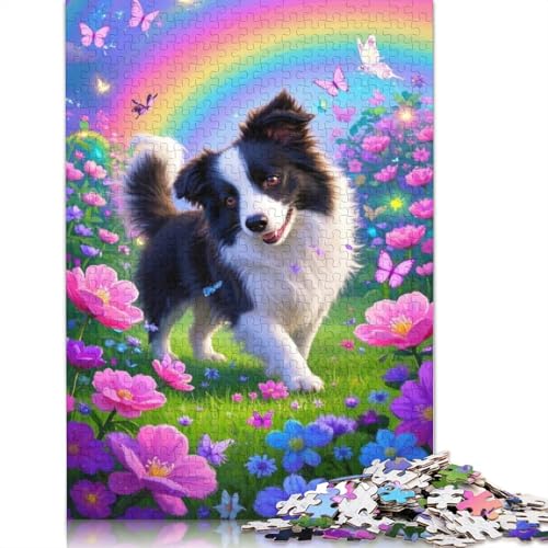 Border Collie Puzzle 1000-teilige Schwer Puzzle Spielzeug Pädagogisches Spiel Impossible Herausforderungsspielzeug Für Erwachsene Und Kinder Ab 12 Jahren 1000pcs (38x26cm) von QBIREX
