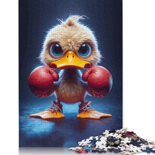 Boxendes Entlein-Puzzle, DIY-Spiel, rechteckiges Papierpuzzle für Jungen oder Mädchen, Geburtstagsgeschenk, 1000 Teile (75 x 50 cm) von QBIREX
