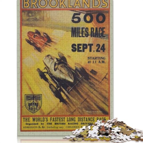 Brooklands 500-Meilen-Rennen, 24. September, Puzzle, herausfordernd und knifflig, Premium-Karton-Puzzle für Erwachsene, 1000 Teile (75 x 50 cm) von QBIREX