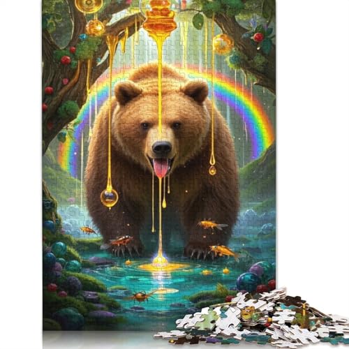 Brown Bear Puzzle 1000 Teile Schwer Puzzle Spielzeug Lernspiel Impossible Herausforderungsspielzeug Für Erwachsene Kinder 1000pcs (75x50cm) von QBIREX