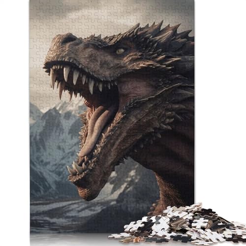 Brüllender Bergdrache-Puzzle für Erwachsene, Lernspiel, Puzzle-Geschenke für Kinder ab 12 Jahren, 520 Teile (52 x 38 cm) von QBIREX