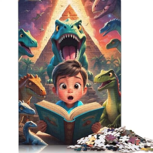 Buch-Dinosaurier-Puzzle für Erwachsene, kreative Spiele, Puzzle-Geschenk für Jungen oder Mädchen, 520 Teile (52 x 38 cm) von QBIREX