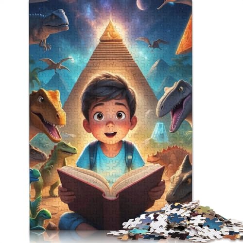 Buch Dinosaurier Tier 1000 Puzzles für Erwachsene Spielzeug Lernspiel Herren Puzzles für Erwachsene für Erwachsene Teenager 1000 Teile (75x50cm) von QBIREX