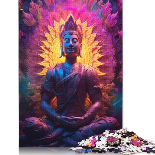 Buddha Lotus Puzzles 1000 Teile Schwer Puzzle Spielzeug Lernspiel Impossible Herausforderung Spielzeug Für Erwachsene Kinder 1000pcs (75x50cm) von QBIREX