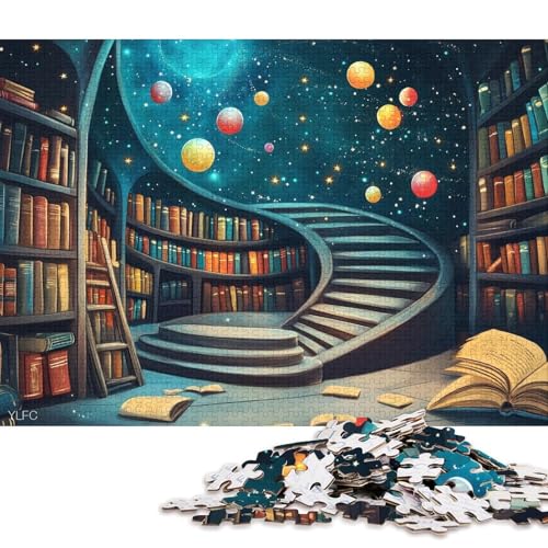 Bücherregal-Puzzle, Denksportaufgabe, Premium-Puzzle aus Karton für Kinder und Erwachsene ab 12 Jahren, 70 x 50 cm, 1000 Teile Bücherregal-Puzzle, Denksportaufgabe, Premium-Puzzle aus Karton für Kinder und Erwachsene ab 12 Jahren, 70 x 50 cm, 1000 Teile von QBIREX