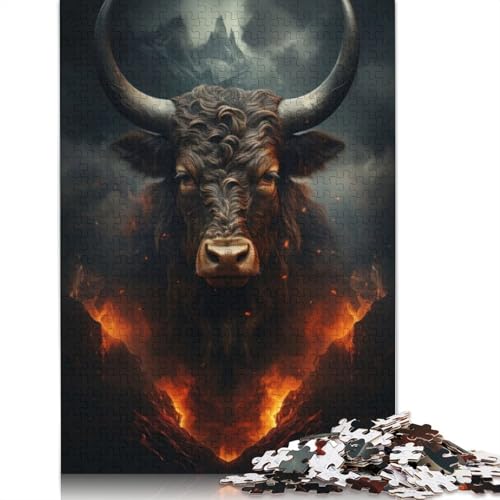 Bull Puzzle 1000 Teile Schwer Puzzle Spielzeug Lernspiel Impossible Herausforderungsspielzeug Für Erwachsene Und Kinder Ab 12 Jahren 1000pcs (75x50cm) von QBIREX