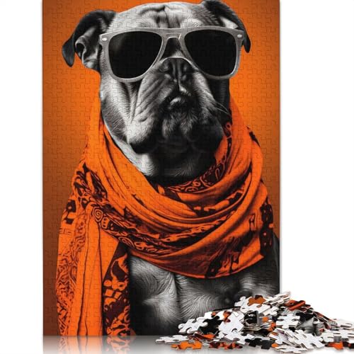 Bulldog Attitude Puzzle, 100% recycelter Karton, Premium-Karton, Puzzle für Erwachsene und Kinder, 1000 Teile (75 x 50 cm) von QBIREX