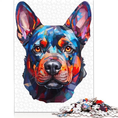 Bulldog Colorful Puzzle 1000 Teile Schwer Puzzle Spielzeug Lernspiel Impossible Herausforderung Spielzeug Für Erwachsene Kinder 1000pcs (75x50cm) von QBIREX