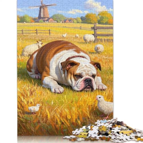 Bulldog Puzzles 1000 Teile Schwer Puzzle Spielzeug Pädagogisches Spiel Impossible Herausforderung Spielzeug Für Erwachsene Kinder 1000pcs (75x50cm) von QBIREX
