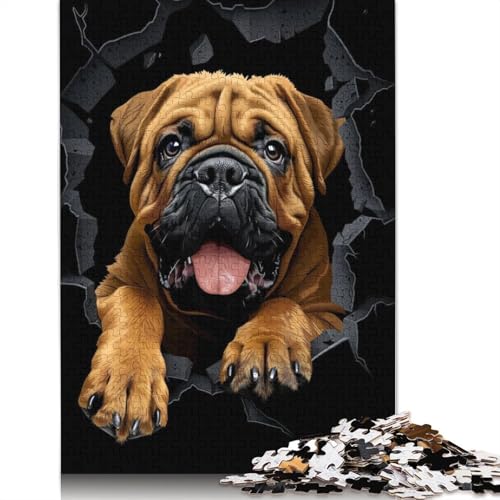 Bullmastiff Puzzle 1000-teilige Schwer Puzzle Spielzeug Lernspiel Impossible Herausforderungsspielzeug Für Erwachsene Und Kinder Ab 12 Jahren 520pcs (52x38cm) von QBIREX