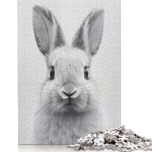 Bunny Gaze Puzzle, Lernspiele, Familienaktivitäten, Premium-Puzzle aus Karton für Frauen und Männer, 1000 Teile (75 x 50 cm) von QBIREX