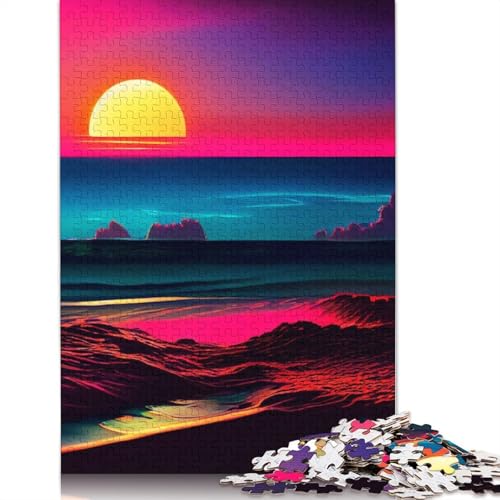 Bunte Landschaft, 1000-teiliges Puzzle für Erwachsene, interessante Stressabbau-Puzzlespiele für Erwachsene, für Teenager, 1000 Teile (75 x 50 cm) von QBIREX