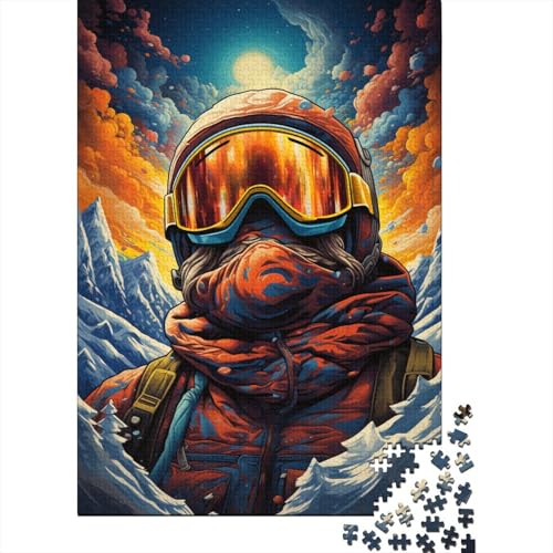 Bunte Psychedelia für Schnee-Abenteurer, Puzzle, Lernspiele, Familienaktivitäten, Premium-Puzzle aus Karton, 1000 Teile (75 x 50 cm) von QBIREX