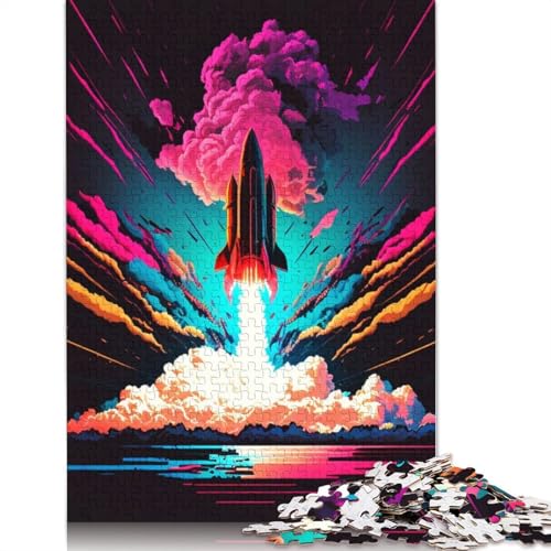 Bunte Raketenpuzzles für Erwachsene, 1500 herausfordernde und knifflige ungewöhnliche Puzzles für Kinder ab 12 Jahren, 1500 Teile (85 x 57 cm) von QBIREX