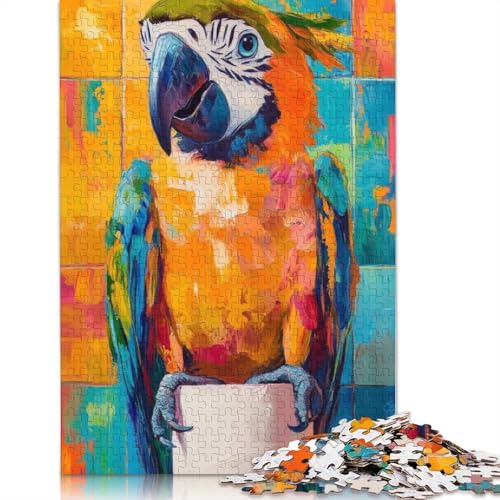 Buntes Ara-Malpuzzle, umweltfreundliche Materialien, 100% recycelter Karton, Puzzle für Erwachsene und Kinder, 1000 Teile (38 x 26 cm) von QBIREX