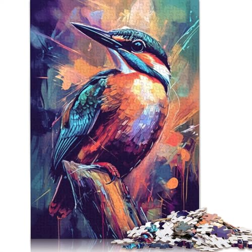 Buntes Eisvogel-Malpuzzle, Familienspaß, 100% recycelte Pappe, Puzzle für Kinder und Erwachsene ab 12 Jahren, 1000 Teile (75 x 50 cm) von QBIREX