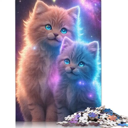 Buntes Katzenbrüder-Puzzle, Lernspiele, Familienaktivitäten, Premium-Karton-Puzzle für Frauen und Männer, 1000 Teile (75 x 50 cm) von QBIREX