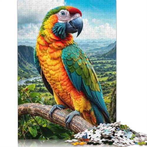 Buntes Papageien-Puzzle, kreative Spiele, Premium-Karton-Puzzle für Frauen und Männer, Geburtstagsgeschenk, 1000 Teile (75 x 50 cm) von QBIREX