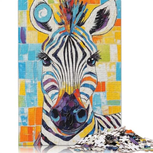 Buntes Zebra-Malpuzzle, kreative Spiele, 100% recycelter Karton, Puzzle für Erwachsene, 1000 Teile (38 x 26 cm) von QBIREX