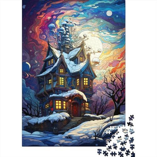 Buntes psychedelisches Iglu-Puzzle, präzises, ineinandergreifendes rechteckiges Papierpuzzle für Jungen oder Mädchen, 1000 Teile (38 x 26 cm) von QBIREX