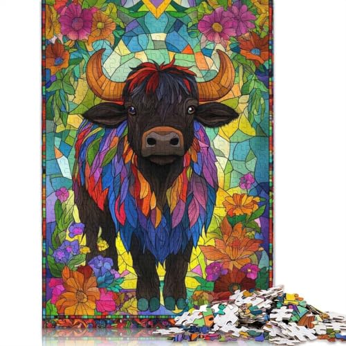 Buntglas-Bullen-Puzzle, Familienspaß, rechteckiges Papierpuzzle für Kinder und Erwachsene ab 12 Jahren, Geburtstagsgeschenk, 1000 Teile (75 x 50 cm) von QBIREX